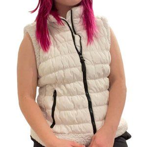 calvin klein size large white sherpa lined puffer jacket